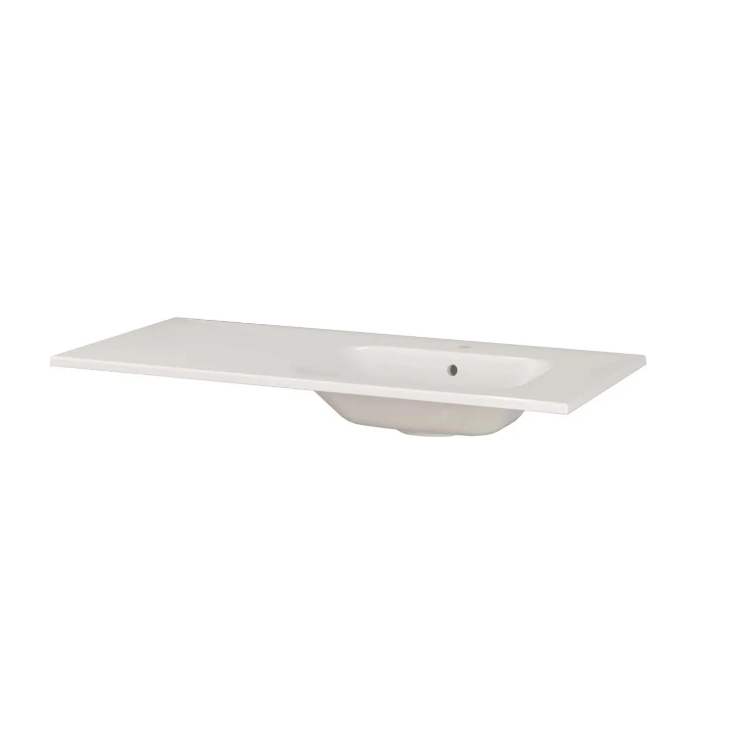Lavabo da incasso con vasca a destra 121x46 cm (40+80) mineral bianco