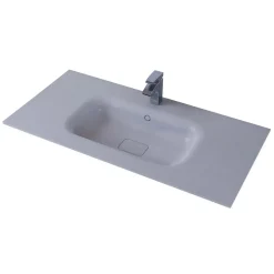 Lavabo da incasso con vasca integrata Ocritech 106x51,2 cm bianco opaco