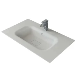 Lavabo da incasso con vasca integrata Ocritech 86x51,2 cm bianco opaco