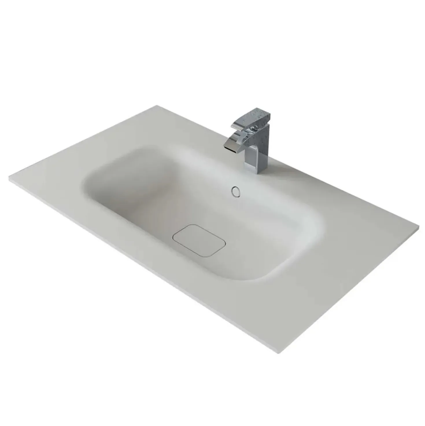 Lavabo da incasso con vasca integrata Ocritech 86x51,2 cm bianco opaco