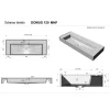 Lavabo da incasso in mineralmarmo bianco L 120 x H 13,5 x P 46 cm