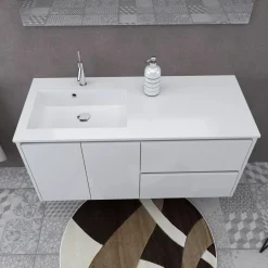 Lavabo da incasso 120x50 cm mineralmarmo bianco