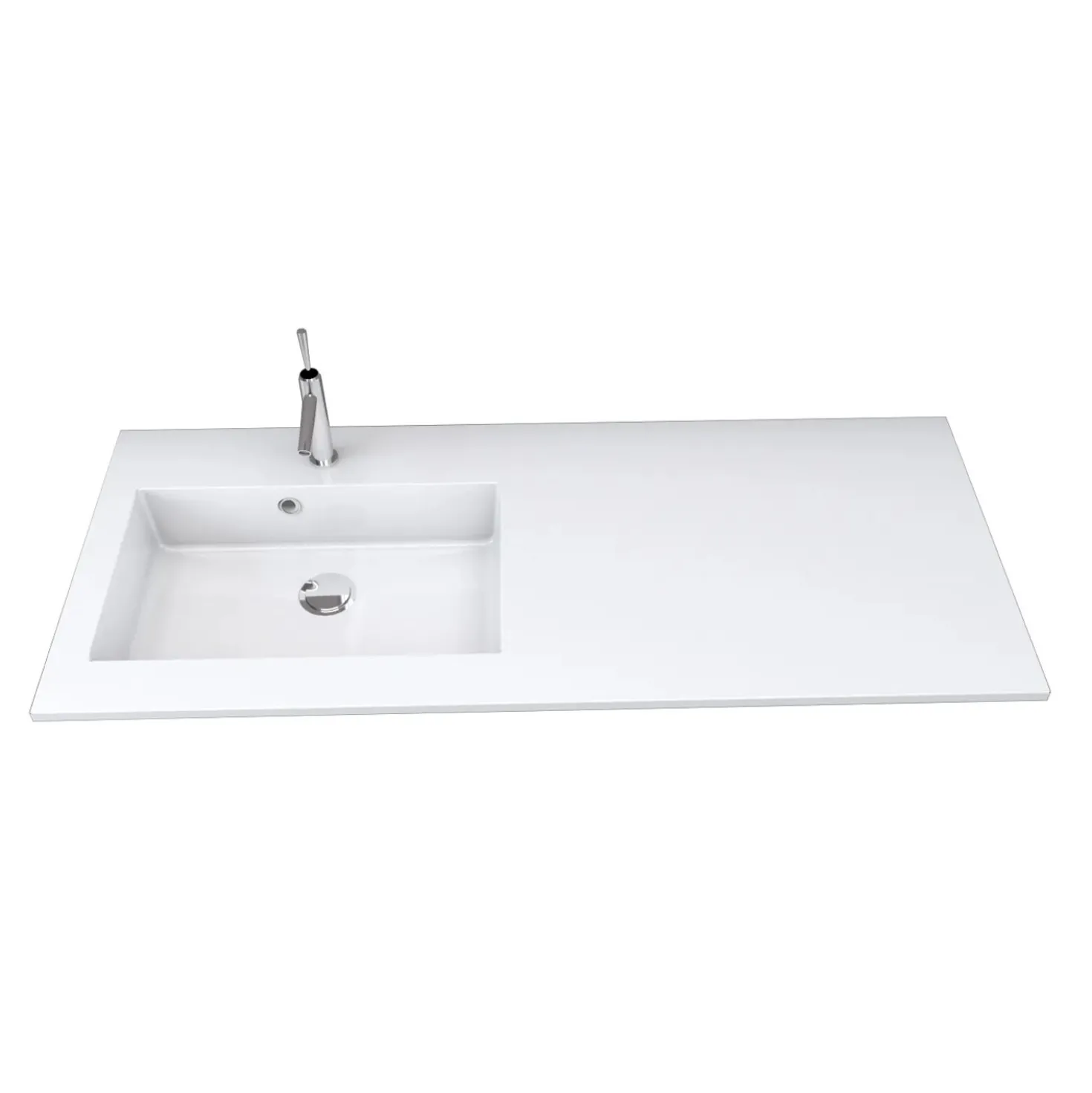 Lavabo da incasso 120x50 cm mineralmarmo bianco