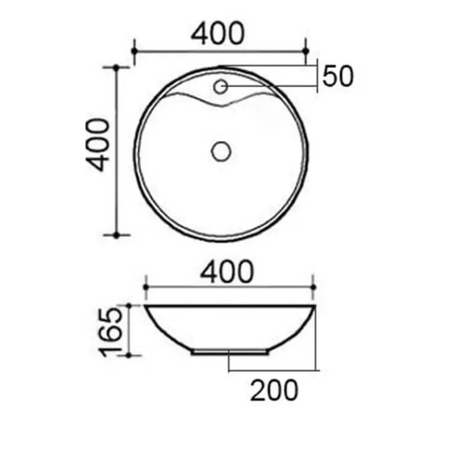 Lavabo d'appoggio Ø 40 cm