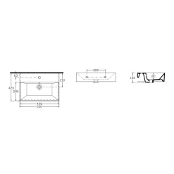 Lavabo d`appoggio in ceramica BOX 50 L 50 x P 42 x H 15 cm bianco