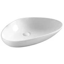 Lavabo d'appoggio in ceramica bianca 58x38,5 cm