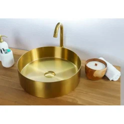 Lavabo in acciaio inox Foyer oro