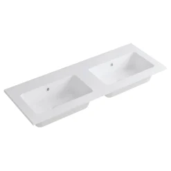 Lavabo in marmoresina 2 vasche Bianco opaco