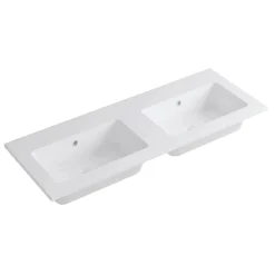 Lavabo in marmoresina 2 vasche Bianco lucido
