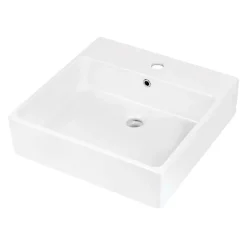 Lavabo sospeso/appoggio Madruga Idrostile foro rubinetto 50x50 cm Bianco