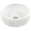 Lavabo tondo da appoggio Plissè Ø 40 cm bianco sporco
