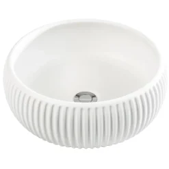 Lavabo tondo da appoggio Plissè Ø 40 cm bianco sporco