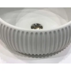 Lavabo tondo da appoggio Plissè Ø 40 cm bianco sporco