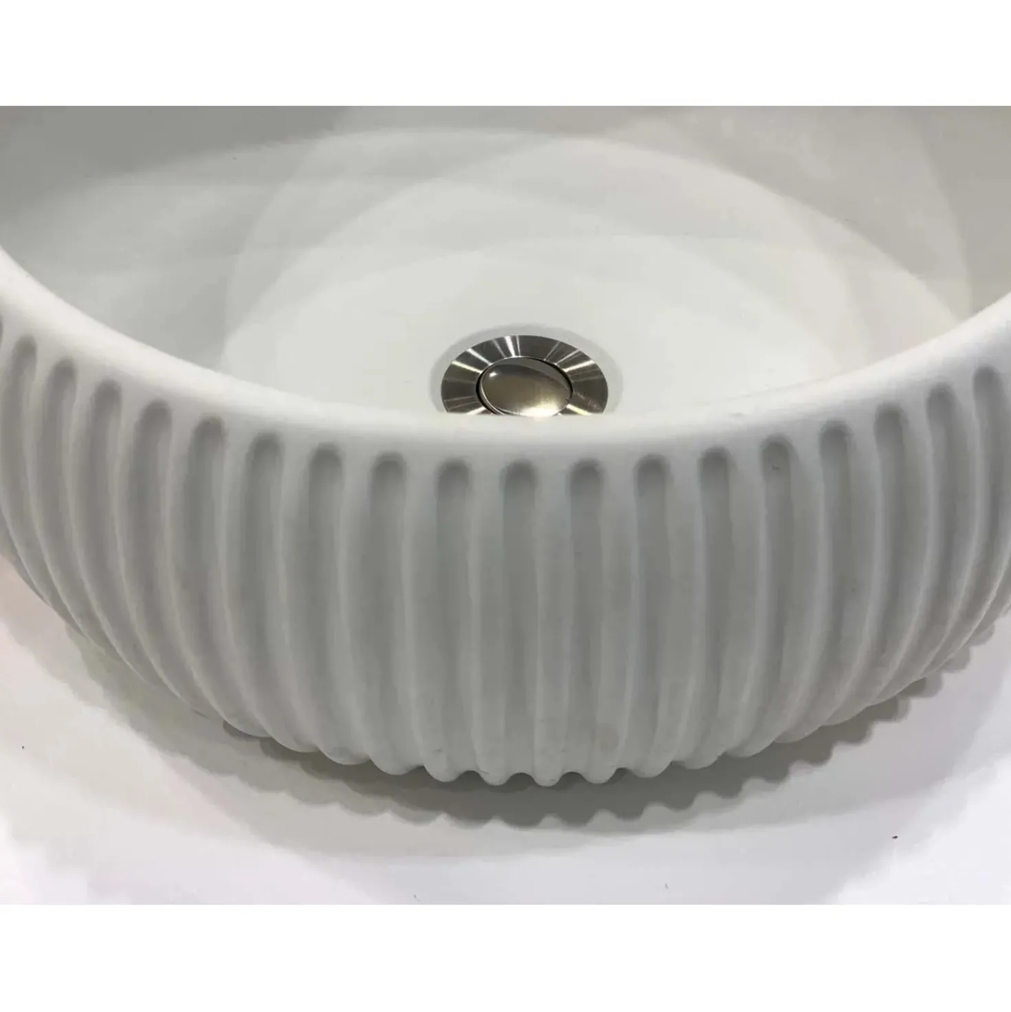 Lavabo tondo da appoggio Plissè Ø 40 cm bianco sporco