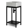 Lavandino da esterno con supporto Stoccarda in cemento grigio 45x35x16 cm