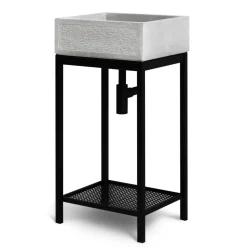Lavandino da esterno con supporto Stoccarda in cemento grigio 45x35x16 cm