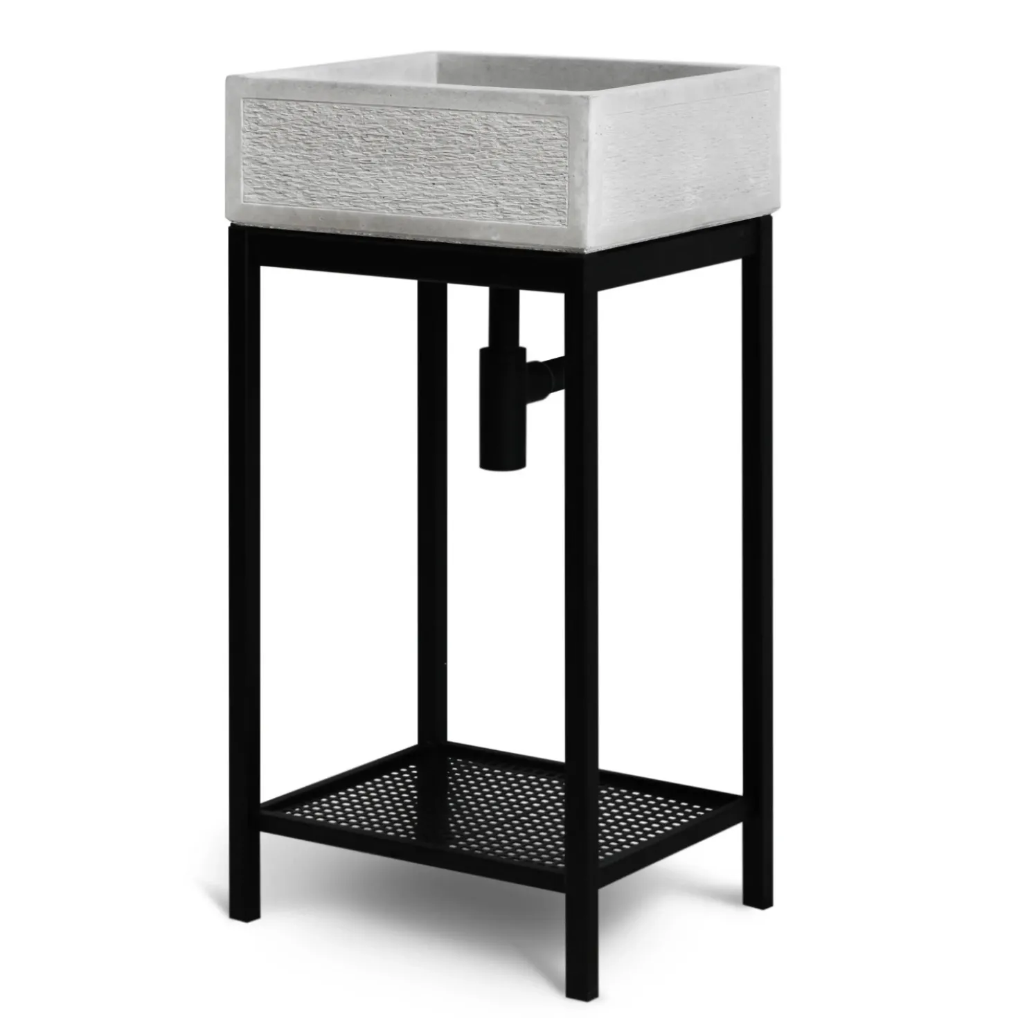 Lavandino da esterno con supporto Stoccarda in cemento grigio 45x35x16 cm