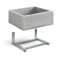 Lavandino da esterno con staffa Stoccarda in cemento grigio 45x35x16 cm