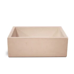 Lavandino da esterno con supporto in cemento rosa 91x45x35 cm