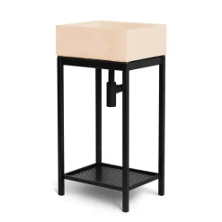 Lavandino da esterno con supporto in cemento rosa 91x45x35 cm