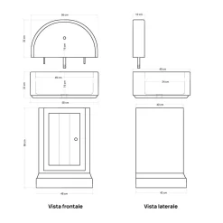 Lavandino da esterno Elba in cemento grigio 120x58x49 cm