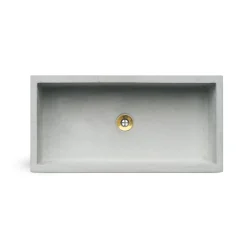 Lavandino da esterno Stoccarda in cemento grigio 70x35x16 cm