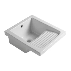 Lavatoio in ceramica bianco L 45 x P 50 cm