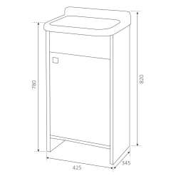 Lavatoio in legno nobilitato 42,5x34,5 cm
