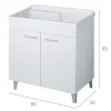 Lavatoio in nobilitato con piedini satinati bianco 80x50 cm