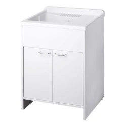 Lavatoio per esterni con ante bianco 60x60 cm