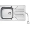 Lavello 1 vasca con gocciolatoio Idrostile Gibara rubinetto 435x145 mm satinato