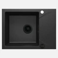 Lavello 1 vasca con gocciolatoio Idrostile Banes 440x193 mm sifone Grafite met