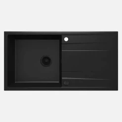 Lavello 1 vasca con gocciolatoio Idrostile Güines 520x203 mm nero