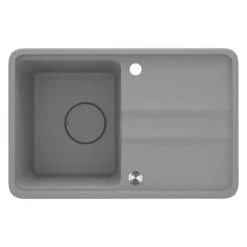 Lavello 1 vasca con gocciolatoio Idrostile Varadero 440x230 mm grigio met