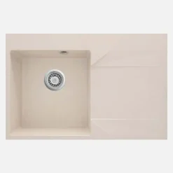 Lavello 1 vasca con gocciolatoio destra Idrostile Banes 500x195 mm beige