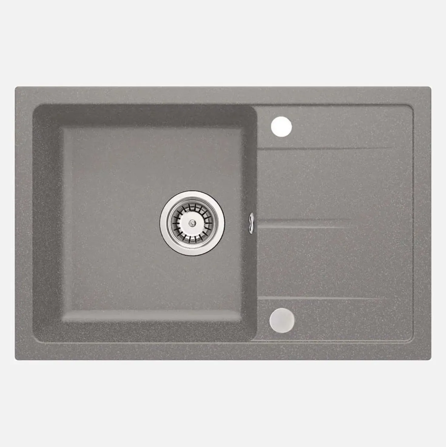 Lavello 1 vasca con gocciolatoio Idrostile Amancio 440x164 mm grigio met