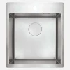 Lavello 1 vasca forma 2 Idrostile Roque con sifone 505x200 mm acciaio spazzolato