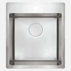 Lavello 1 vasca forma 2 Idrostile Roque con sifone 505x200 mm acciaio spazzolato