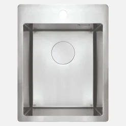 Lavello 1 vasca forma 1 Idrostile Roque con sifone 505x200 mm acciaio spazzolato
