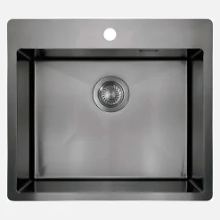 Lavello 1 vasca forma orizz Ciego de Ávila con sifone 505x200 mm titanio