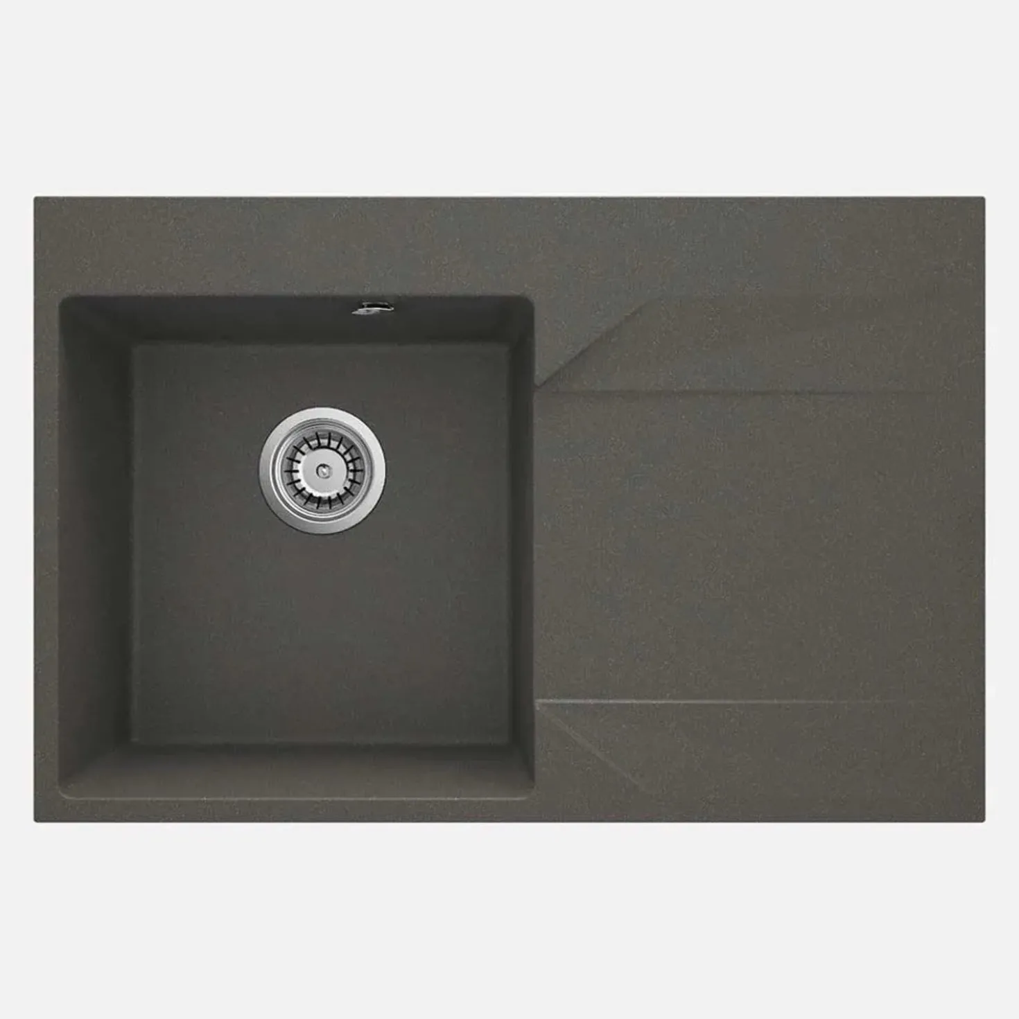 Lavello 1 vasca gocciolatoio destra Banes sifone 500x195 mm antracite met