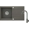 Lavello 1 vasca gocciolatoio Idrostile Martí rubinetto 440x160 mm Antracite Met