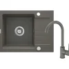 Lavello 1 vasca gocciolatoio Idrostile Martí rubinetto 440x164 mm Antracite Met