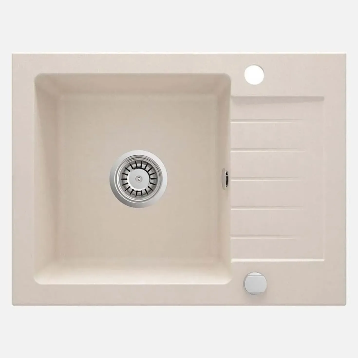 Lavello 1 vasca gocciolatoio Idrostile Martí sifone 440x164 mm beige