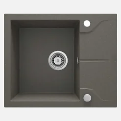 Lavello 1 vasca gocciolatoio Idrostile Florida sifone 490x194 mm Antracite Met