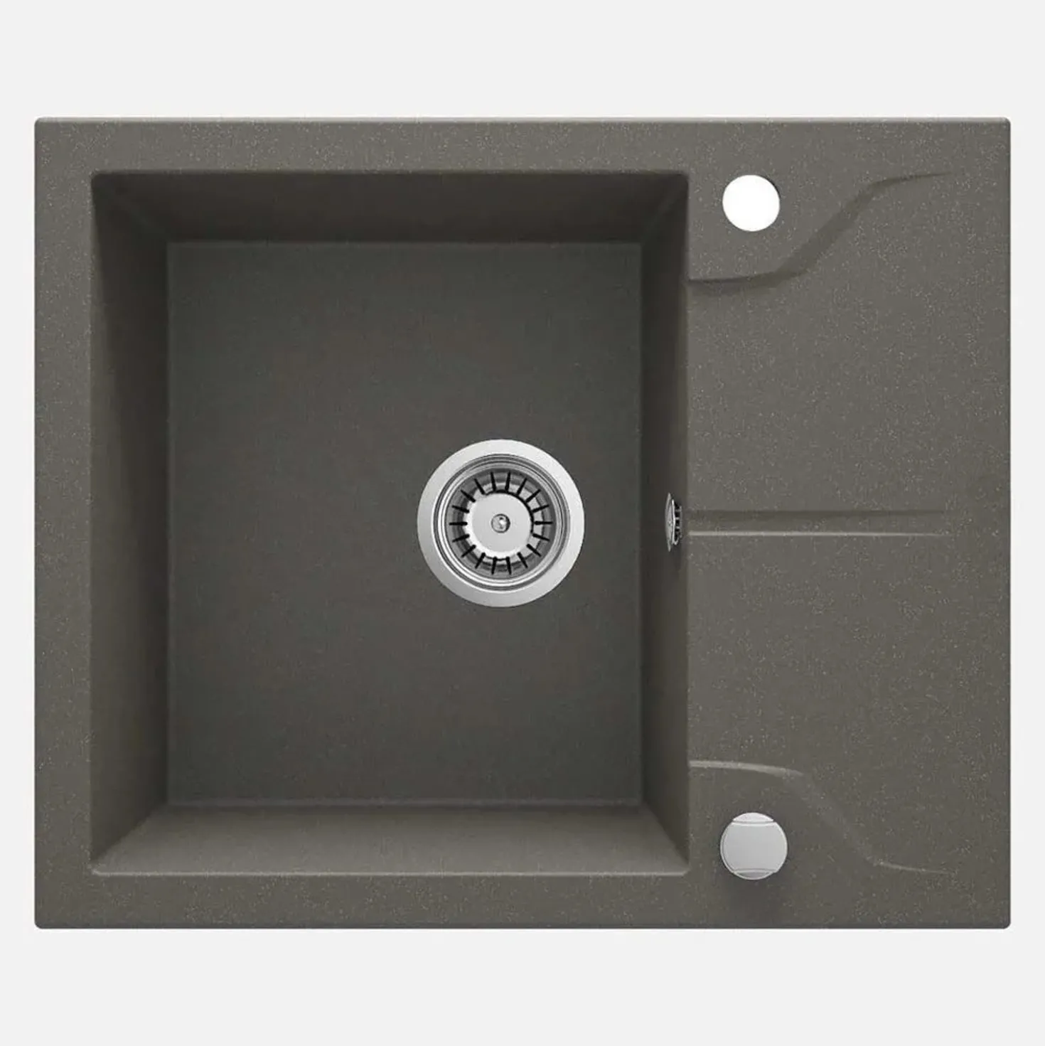 Lavello 1 vasca gocciolatoio Idrostile Florida sifone 490x194 mm Antracite Met