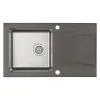 Lavello 1 vasca gocciolatoio Idrostile Mapos sifone 500x220 mm Antracite met
