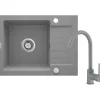 Lavello 1 vasca gocciolatoio Idrostile Martí rubinetto 440x164 mm Grigio Met