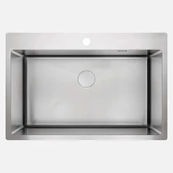 Lavello 1 vasca Idrostile Roque con sifone 505x203 mm acciaio spazzolato