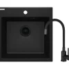 Lavello 1 vasca Idrostile Banes con rubinetto 500x216 mm nero